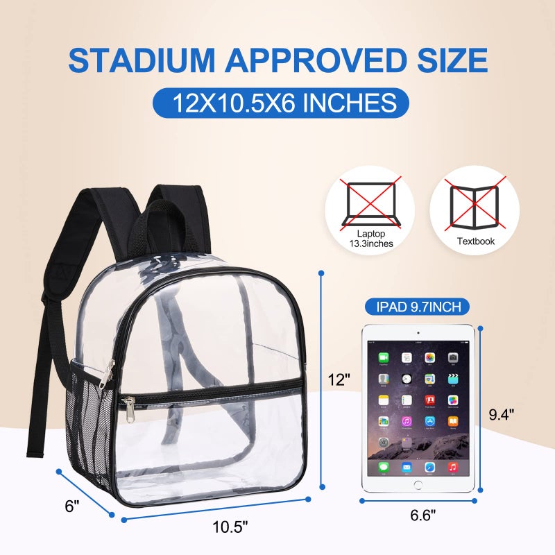 USPECLARE Clear Backpack for Stadium Approved 12Ãƒâ€”6Ãƒâ€”12, Water proof Clear Bag for Stadium Events and Concert Work Sport Event - Image 2